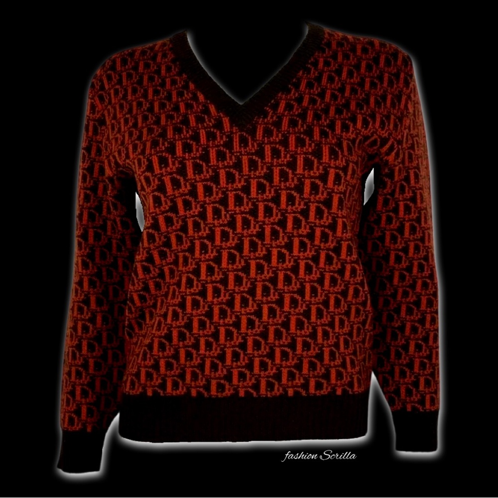 Christian Dior Vintage Monogram Trotter Logo Hand Knit Sweatshirt - Picture 10 of 16